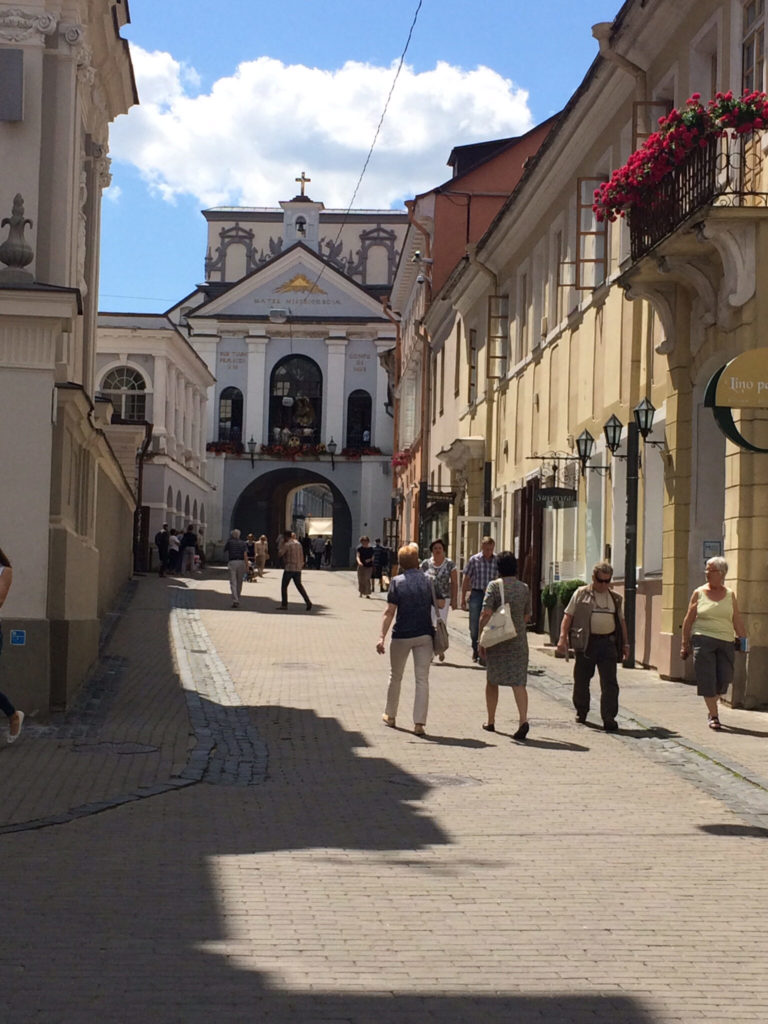 a street scene in Vilnius, LIthuania