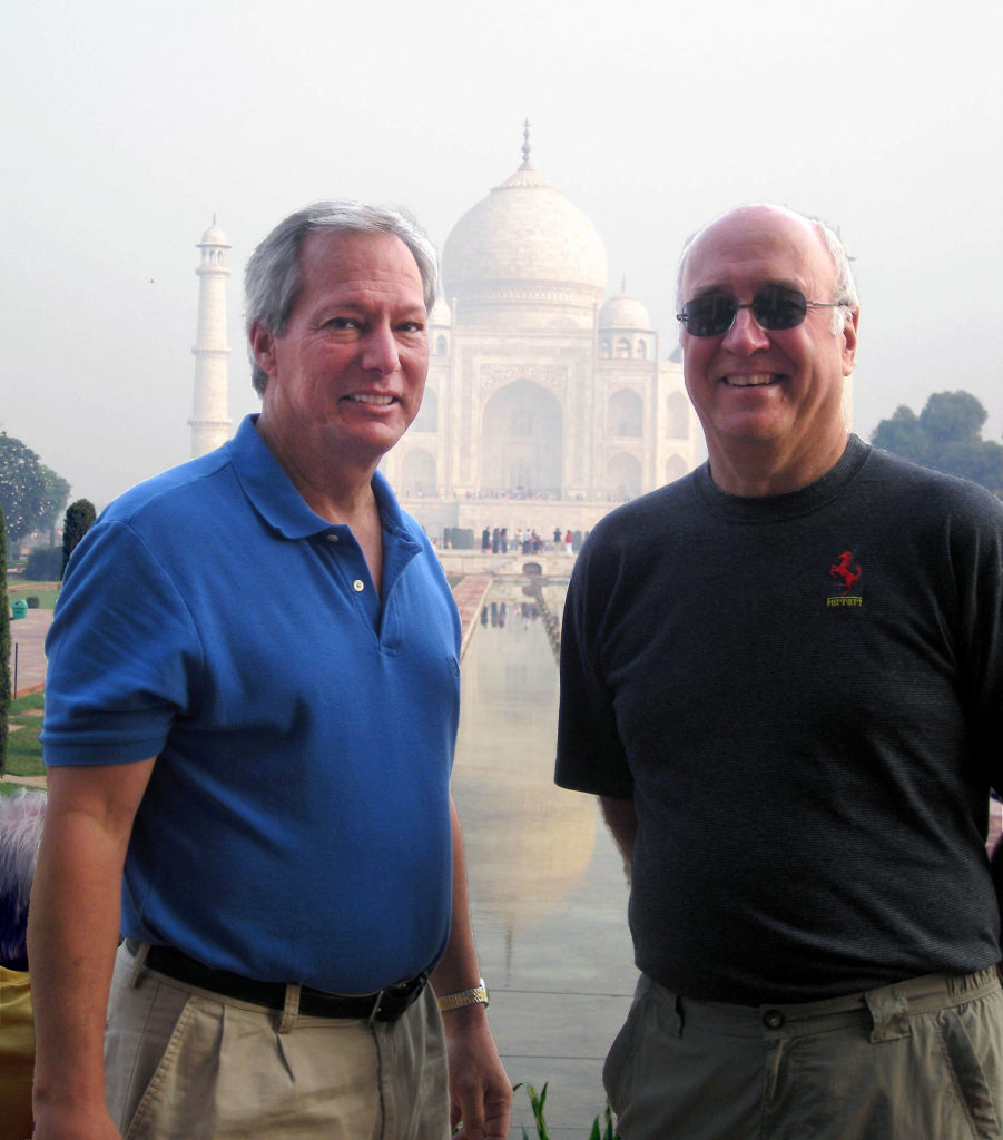 Paul Heid and Chip Averwater in front of the Taj Mahal
