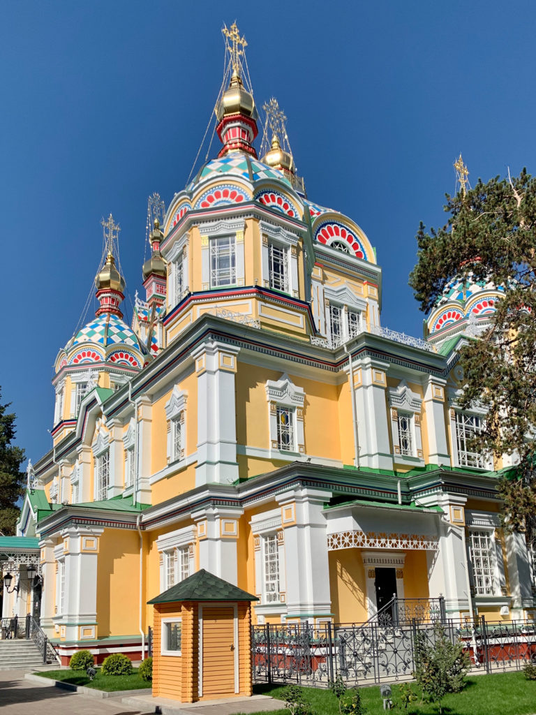 a colorful church in Kazakhstan